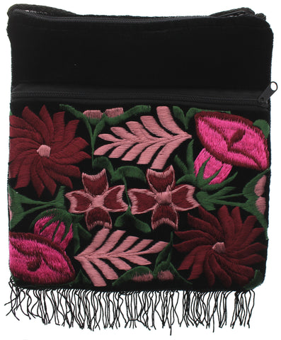 Embroidered Velvet Crossbody