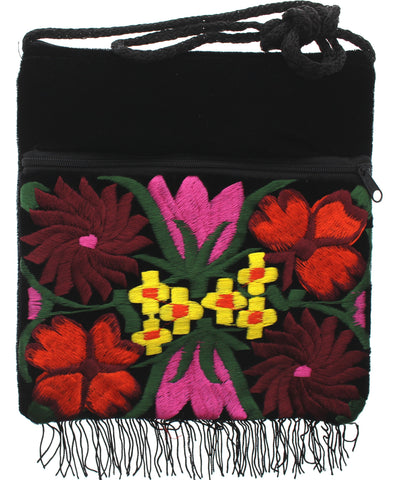 Embroidered Velvet Crossbody