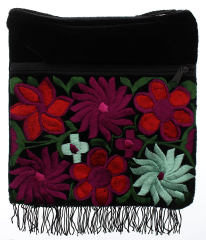 Embroidered Velvet Crossbody