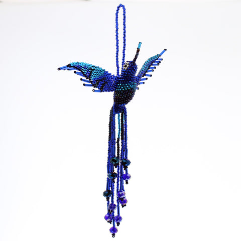Worrydoll.com Beaded Hummingbird Blue Skies handmade
