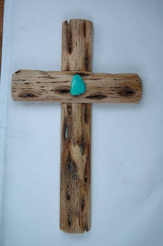 8" Chilean Cactus Turquoise Cross
